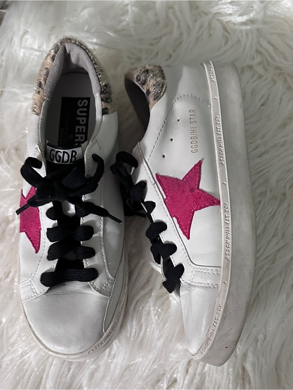 pGolden Goose Super-Star Hi Star Low-Top Sneakers shoes Size 8.5 US 38 EUC